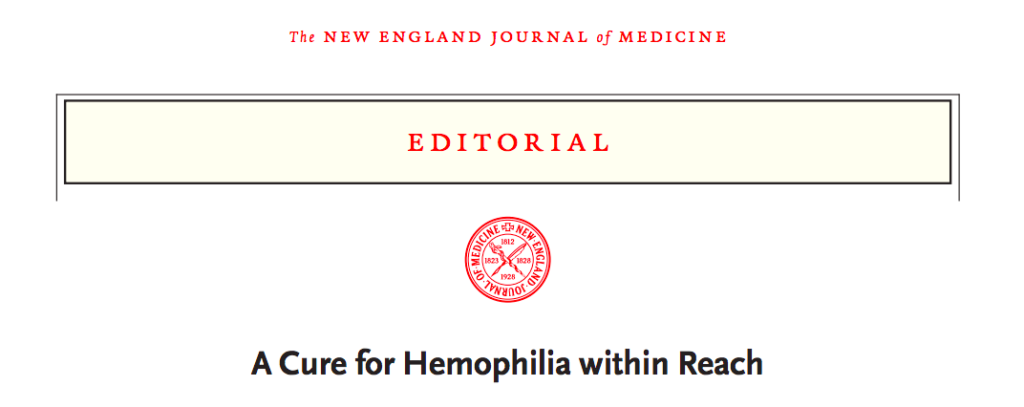 Screenshot of Dr H Marijke van den Berg's editorial in the New England Journal of Medicine (9th December, 2017)