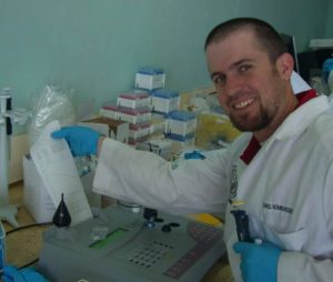 Chris at the lab in Kenya (August 2011)