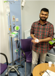 Rahul receiving gene therapy (2018)
