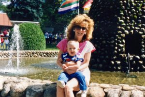 Laurie Kelley with her son (1988)