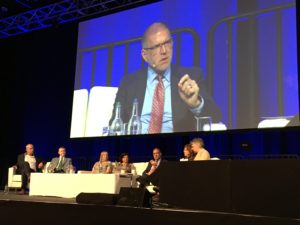 Mark speaking as part of a panel discussion at WFH 2018 Congress