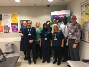 John Pasi with some members of the haemophilia multidisciplinary care team at the Royal London Hospital.